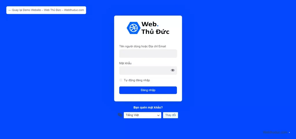 giao diện trang web quản trị admin