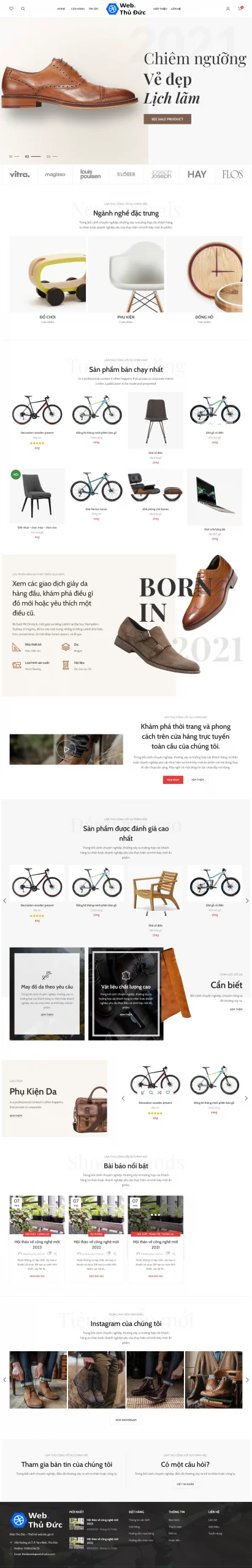 mẫu thiết kế website cửa hàng giày dep