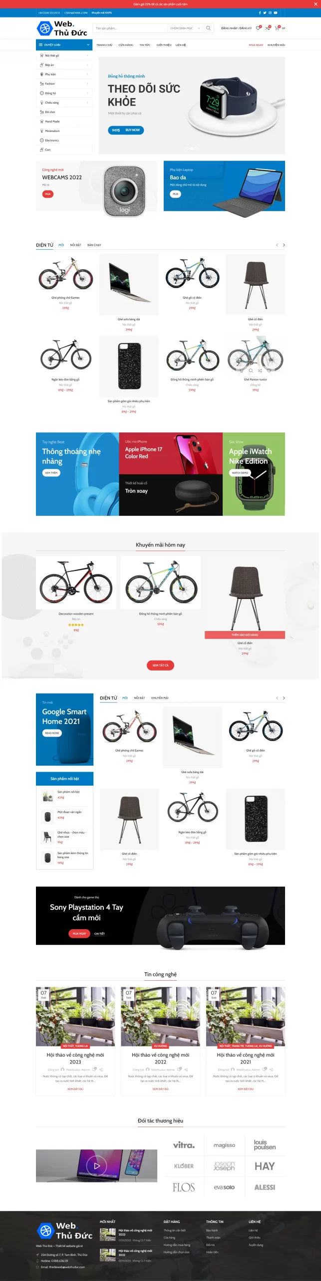 mẫu thiết kế website điện tử