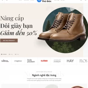 mẫu thiết kế website cửa hàng giày dep