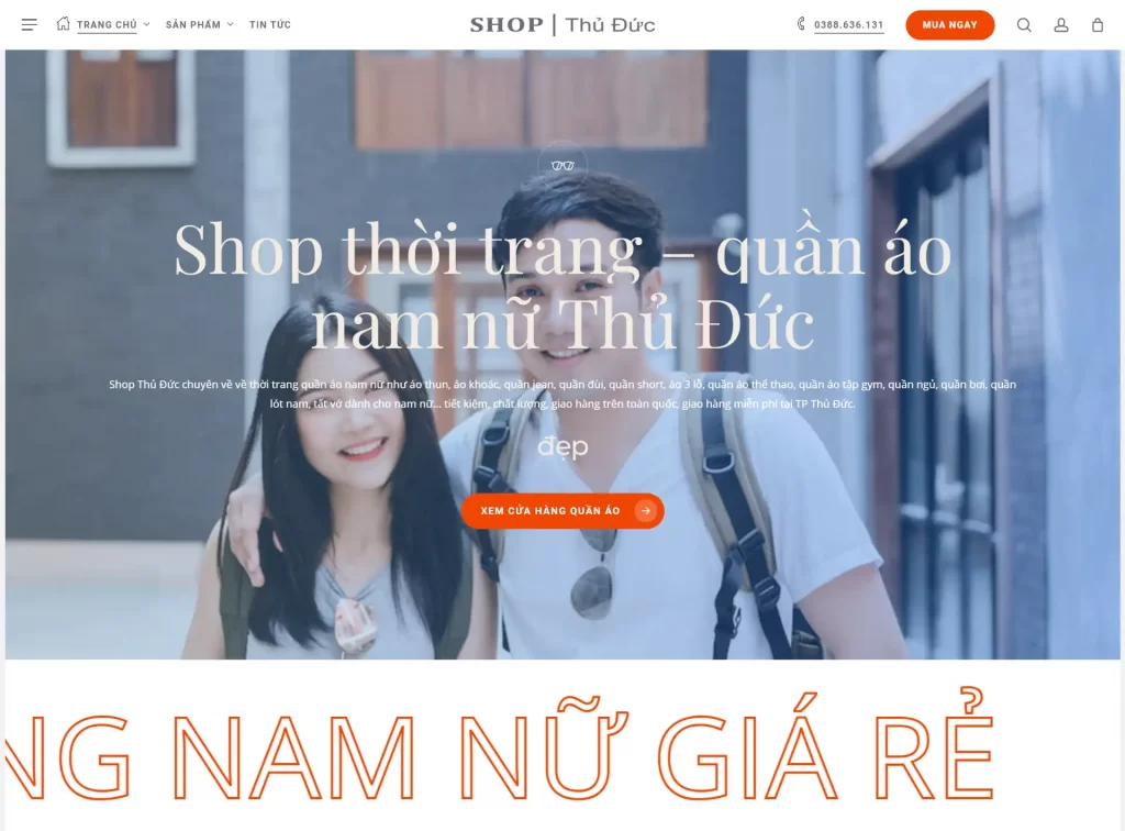 mẫu thiết kế website thời trang nam nữ