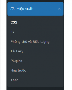 tùy chọn tăng tốc website