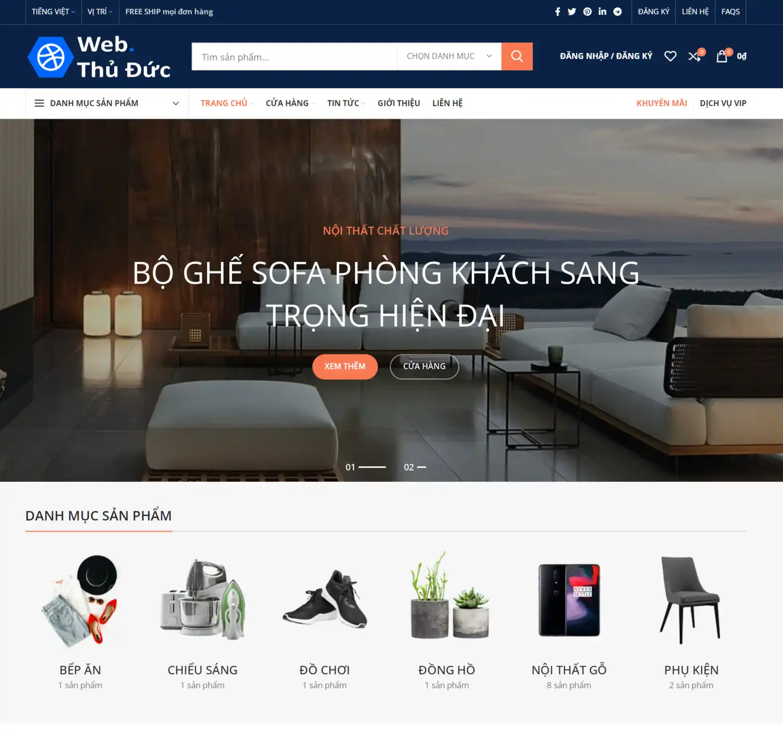 Website bán hàng miễn phí