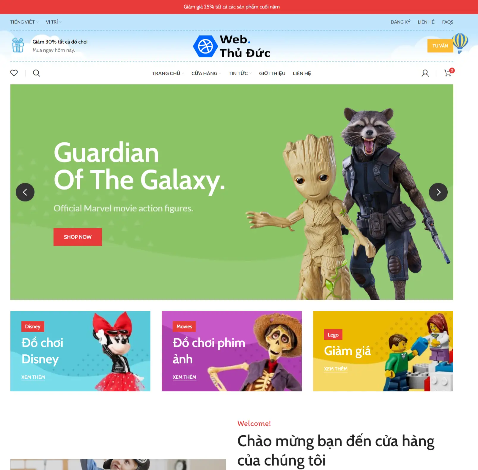 mẫu thiết kế website đồ chơi trẻ em